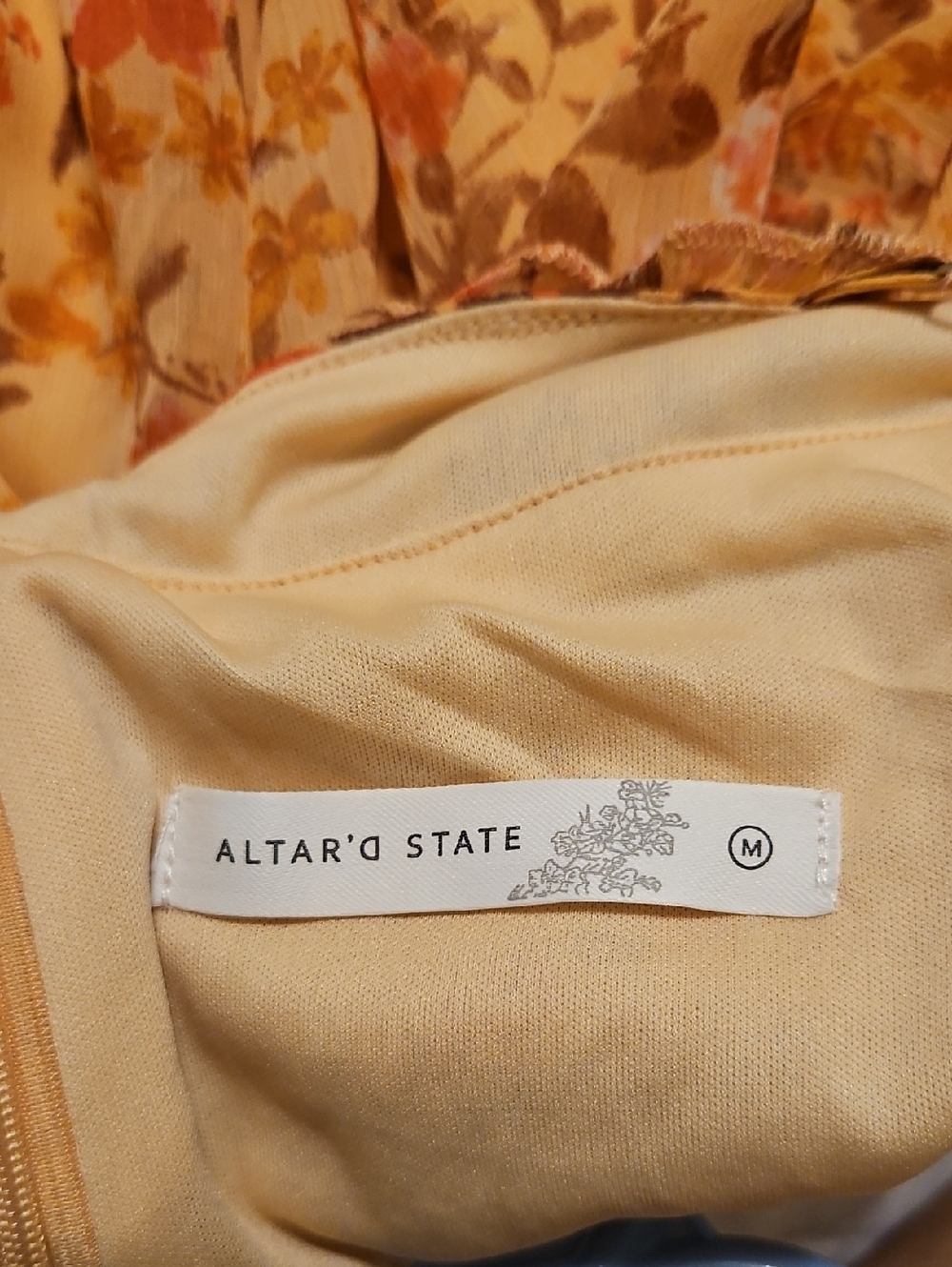 Altar'd State Orange Floral V-Neck Tiered Maxi Dress - Picture 2 of 4